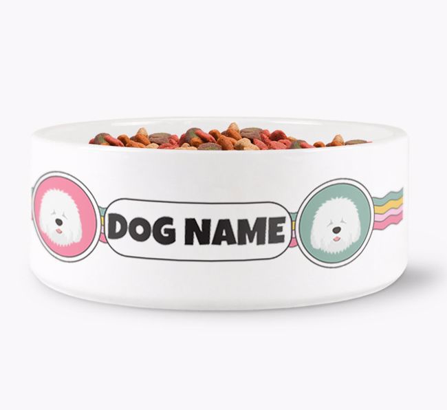 Rainbow Waves - Personalised Dog Bowl for your {breedFullName}